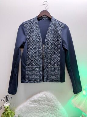 lululemon athletica Navy Quilted Front Zip Jacket